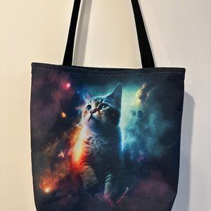 Space Cat Reusable Tote Bag